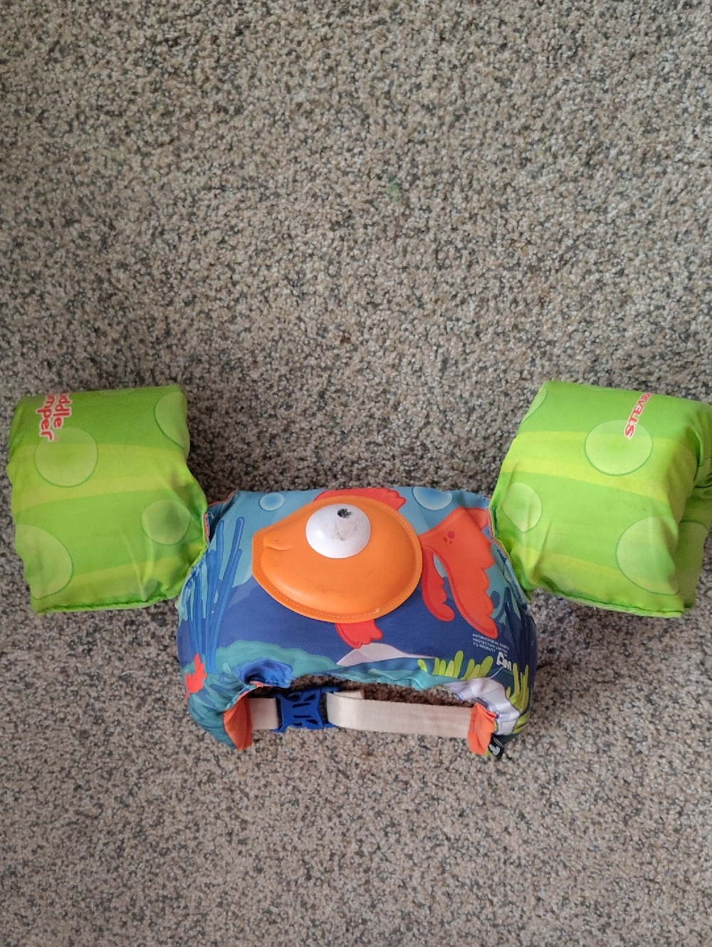 Kids Swim Arm Float Vest in Green and Blue